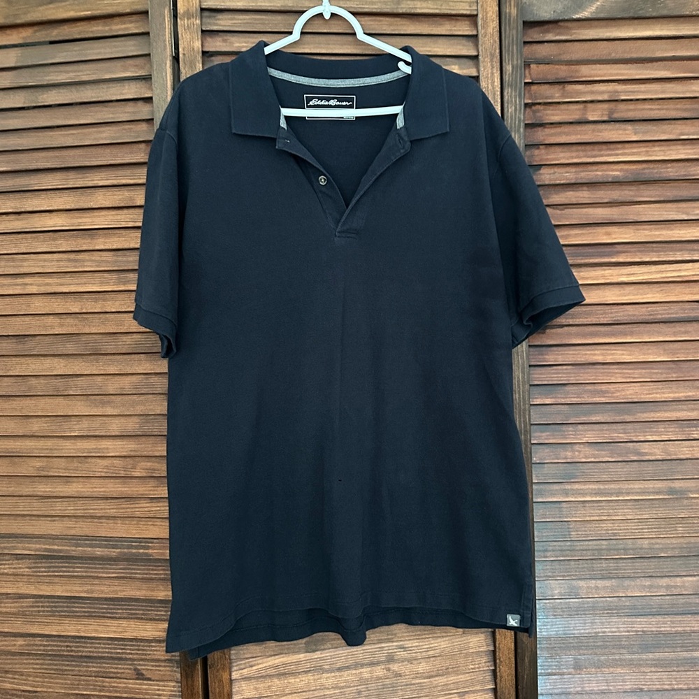 Eddie Bauer Men's Tall Navy Blue Polo Shirt
